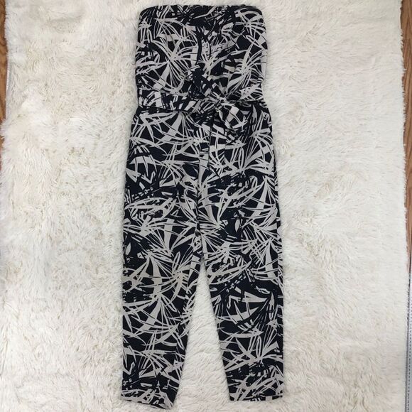 LOFT Jungle Fever Strapless Black Jumpsuit 2 - Picture 2 of 9